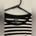 Wild Fable  Stripe Crop Top Long Sleeve White Black Shirt Size M Photo 3