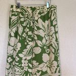 Umgee Tropical Floral Print Green Size Large Wide Leg Flare Flowy Pants NWT Photo 2