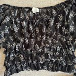 Lulus Pinch Floral Tiered Ruffled Cropped balloon sleeve top size XS Photo 3