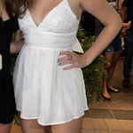 Lavish  White Lace Romper Photo 0