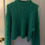 Beginning Boutique Kelly Green Cable Knit Ctopped Sweater  Photo 0