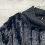 Skye's The Limit women's black plush faux fur turtleneck poncho sweater small Photo 3