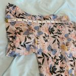 Lemire G Women’s Sz: M Linen Floral Butterfly Flutter Bell Sleeve Top. Blue Size M Photo 4