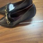 Tory Burch Black Leather Loafers with Gold Accent Photo 6