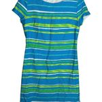 American Vintage Vintage 90s 1990s Y2K 2000s Blue and green striped short sleeve dress Photo 1