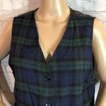 Vintage Marilyn Blue Green Plaid Tartan Ve… Size 12 Photo 1