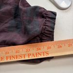 Anthropologie  Plaid Button Fly Jogger Pants Womens XS Purple Black Linen Blend Photo 7