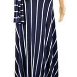 Elan  convertible navy & white striped knit S maxi skirt Photo 0