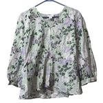 Liz Claiborne  Women Floral Button Down Size Medium‎ Cotton Blend Lightweight Photo 0