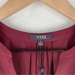 NYDJ ‎ 3/4 Perfect Pintuck Blouse Grenache Chiffon NWT Size S Photo 1