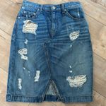  Rag & Bone Distressed Denim Pencil Skirt Shredded Light Wash Sz 25 Photo 2