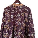Dip Brand Women Tunic Top XL Maroon Babydoll Floral Boho Festival‎ Peasant Red Photo 6