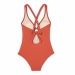 Kona Sol Women's Ribbed Ring Front One Piece Swimsuit  Photo 3
