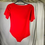Red Bodysuit Women's MANGDIUP Size‎ S Short Sleeve Cotton Blend Basic Photo 1
