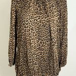 Michael Kors Brown Tan Animal Print Relaxed Blouse with 3/4 Sleeves Photo 1