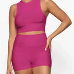 SKIMS Knit Swim Mid Waist Shorts Magenta Pink Size Small Photo 0
