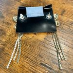 NWT nOir Iridescent Crystal Butterfly Clear Rhinestone Dangle Statement Earrings Silver Photo 3