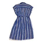 Pilcro and the Letterpress dress womens size 0 blue stripe linen cotton belted c Photo 3