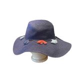 Panama Jack  Women's Blue Straw Floppy‎ Beach Pool Hat Tassels Packable One Size Photo 1