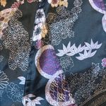 Mixit  Skirt Size 4 Black Purple Pink Floral Print Asymmetrical Hem Midi Photo 2