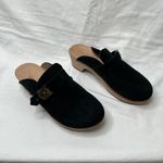 Dr. Scholls Original Collection Black Suede Wood Clog Mules 9 Photo 1