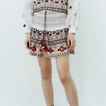 ZARA NWT WOMAN SKIRT WITH CONTRAST WITH EMBROIDERY TASSEL MIRROR WORK Photo 0