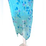 Vintage 90’s Floral Blue Spaghetti Strap Asymmetrical Hem Midi Dress “Byer Too!” Size M Photo 7