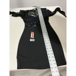 Woman’s Windsorstore.com Black Xs Long Sleeve Lace & Top Mini Dress Photo 7