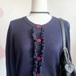 Talbots Ruffle Cardigan Nautical Preppy Classic Large Photo 2