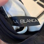 La Blanca black and white geometricāruched side halter one piece size 8 Photo 3