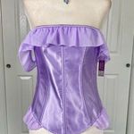 Adore Me Whimsical Fairy Purple Lilac Satin Off The Shoulder Corset M NWT Photo 0