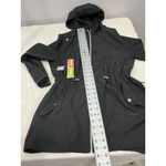 Womans Parka In A Pocket Small Black Hooded Packable Windbreaker Photo 6