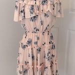 Shoshanna  Lora Floral Off Shoulder Ruffle Dress Blush/Multi Photo 3
