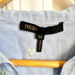 Maje  Heart Embroidered Puff Sleeve Shirt Dress Photo 7