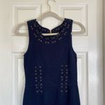 Anthropologie Leifnotes Navy Blue Corset Laced Dress Size XS Office Photo 2