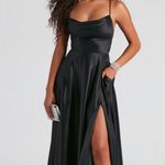 Windsor NWT  Black Satin Formal Dress Size 5 Photo 0