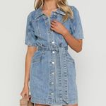 Showpo Light Blue Denim Dress Size 16 Photo 5