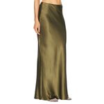 Cult Gaia Chantel Skirt in Cedar Green Large New Womens Satin Long Maxi Photo 3