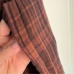 CP Shades Free People x 100% cotton plaid button down tunic brown extra small Photo 7