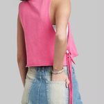 Wild Fable Juniors Pink Side-Tie Cropped Raw Hem Floral Graphic Tank Top Photo 1