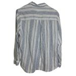 Grayson The Hero Shirt Size 3 Medium White Striped Long Sleeve Button Up Cotton Blue Photo 1