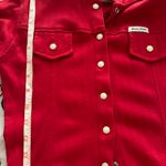 Guess Red Cropped Top Long Sleeve Button Up Shirt Women π Photo 9