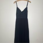 Love Tree  Black Crochet Lace V-neck Maxi Dress Size Large Photo 1