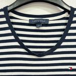 Tommy Hilfiger Navy Blue and White Short Sleeve Striped Cotton T-Shirt Dress L Photo 7