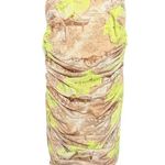 Missguided  Brown Yellow Ruched Mini Dress With  Asian Style Dragon Print US 4 Photo 3