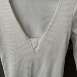 Free People  Intimately White Long Sleeve Bodysuit Medium Photo 3