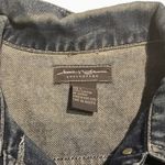 Ultra Short Cropped Raw Hem Denim Jacket Blue Size L Photo 5