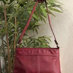 90s/2000s Y2K Vintage Burgundy res leather shoulder hand bag purse. #whimsygoth #grunge #tomantic #coquette #western boho Photo 0