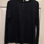 Loft  Black Lace Semi‎ Sheer Mockneck Top Size Large Whimsigoth Classic Photo 0