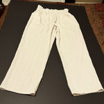 Current Air Anthropologie‎  Womens SZ Large Cream Pull On Paper Bag Wide Leg Pant Photo 0
